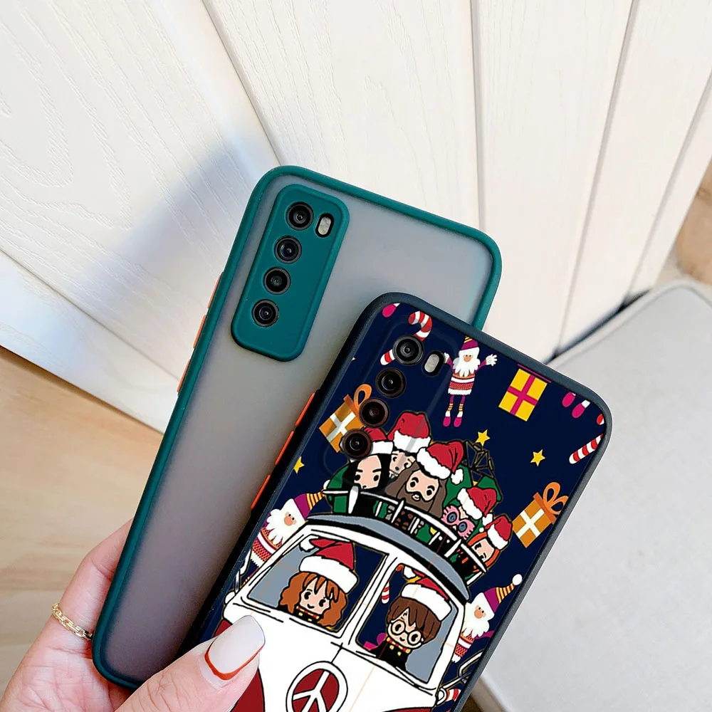 Phone Case For Samsung A14 A53 A52 A51 A34 A33 A32 A31 A24 A23 A22 A14 A13 A12 Potters Harries Christmas Matte Translucent Cover