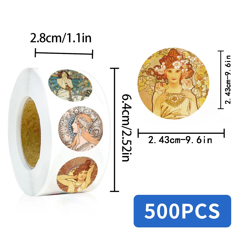 500PCS Penguin Roll Sticker Nostalgia Aesthetic Loptop Coffee Luggage Living Room Refrigerator Phone Guitar Paintings Stickers