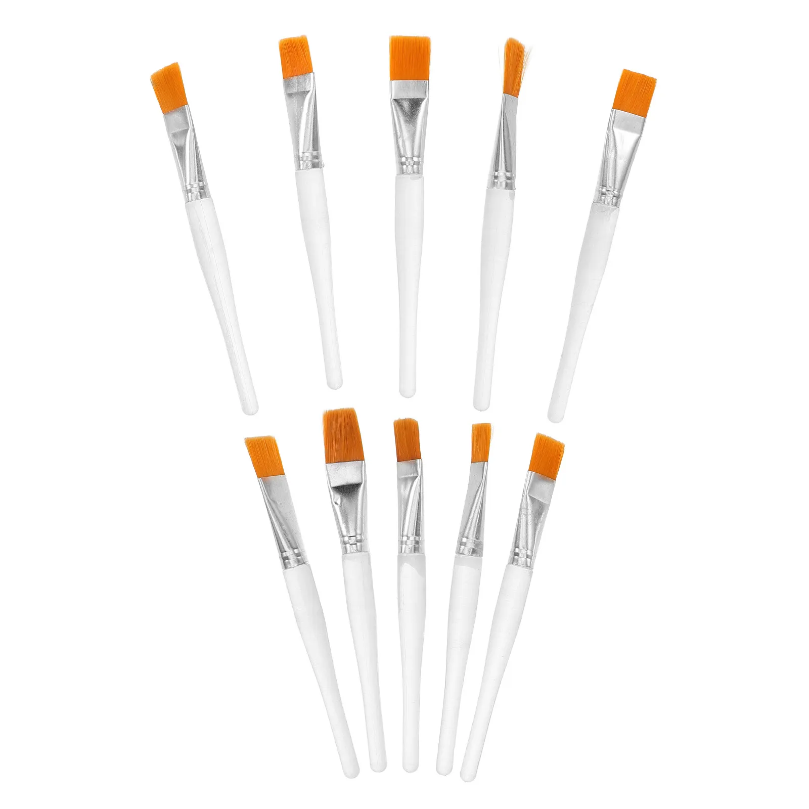 

10Pcs Sand Painting Brushes Set Premium Nylon Hair Portable Lightweight Bend-Proof Easy Clean for Watercolor Acrylic Oil Gouache
