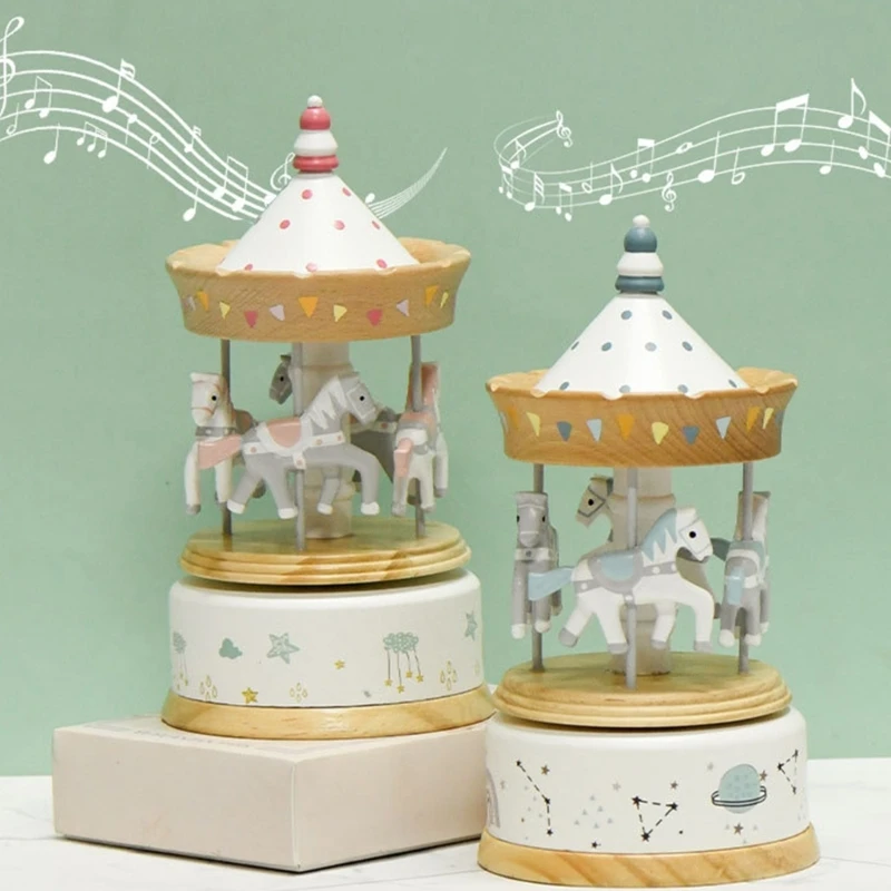 

Carousels Music Box, Windups Horse Merry Go Round, Classical Melodys Christmas Decoration Gift Desk Display Gifting