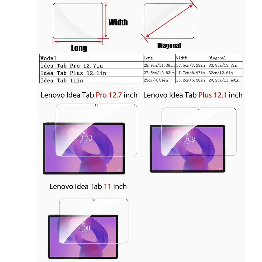 Tempered Glass Screen Protector For Lenovo Idea Tab Plus Pro 12.7 11 12.1 inch 2025 Tablet Protective Film For Lenovo Idea Tab image 2
