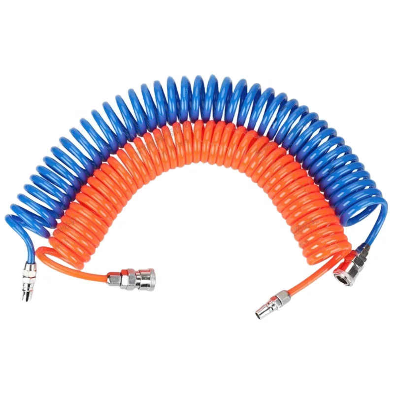 High Pressure Telescopic Flexible PU Air Hose Connector for Air Compressors Pneumatic Spring Tubes Air Pump Accessories