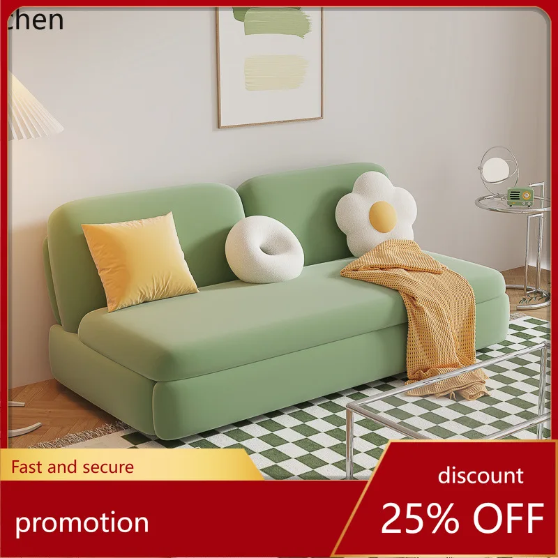 YFY Solid Wood Log Small Apartment Bedroom Living Room Style Push-Pull Dual-Use Multi-Functional Storage Foldable Sofa Bed