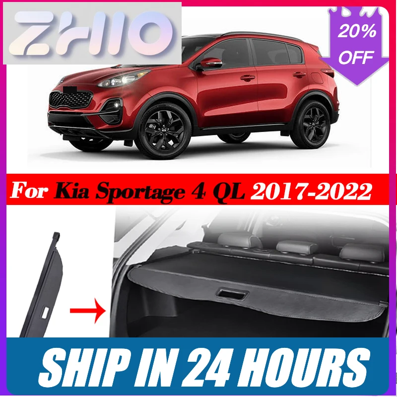 ZHIO Cache-coffre de voiture rétractable et étanche pour Kia Sportage 4 QL GT-Line 2017~2022, rangement sécurisé pour accessoires automobiles