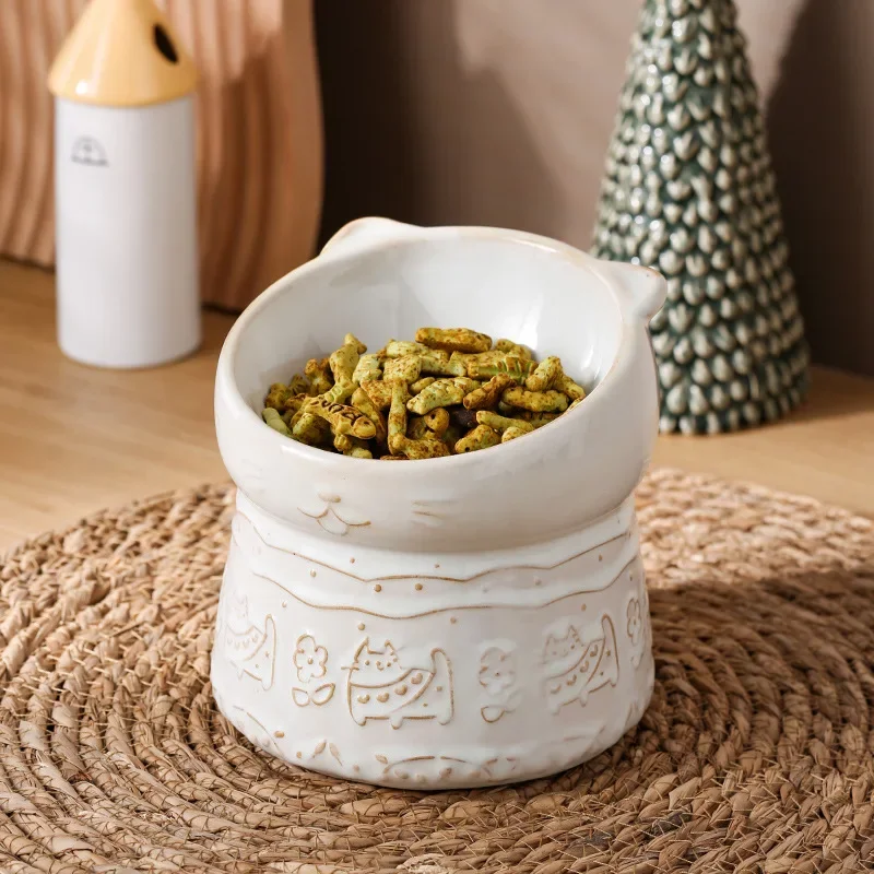 Cat Food Water Bowl Pet Ceramic Feeders Puppy Dogs Drinking Eating Supplies Japanese Style Feeding Bowls