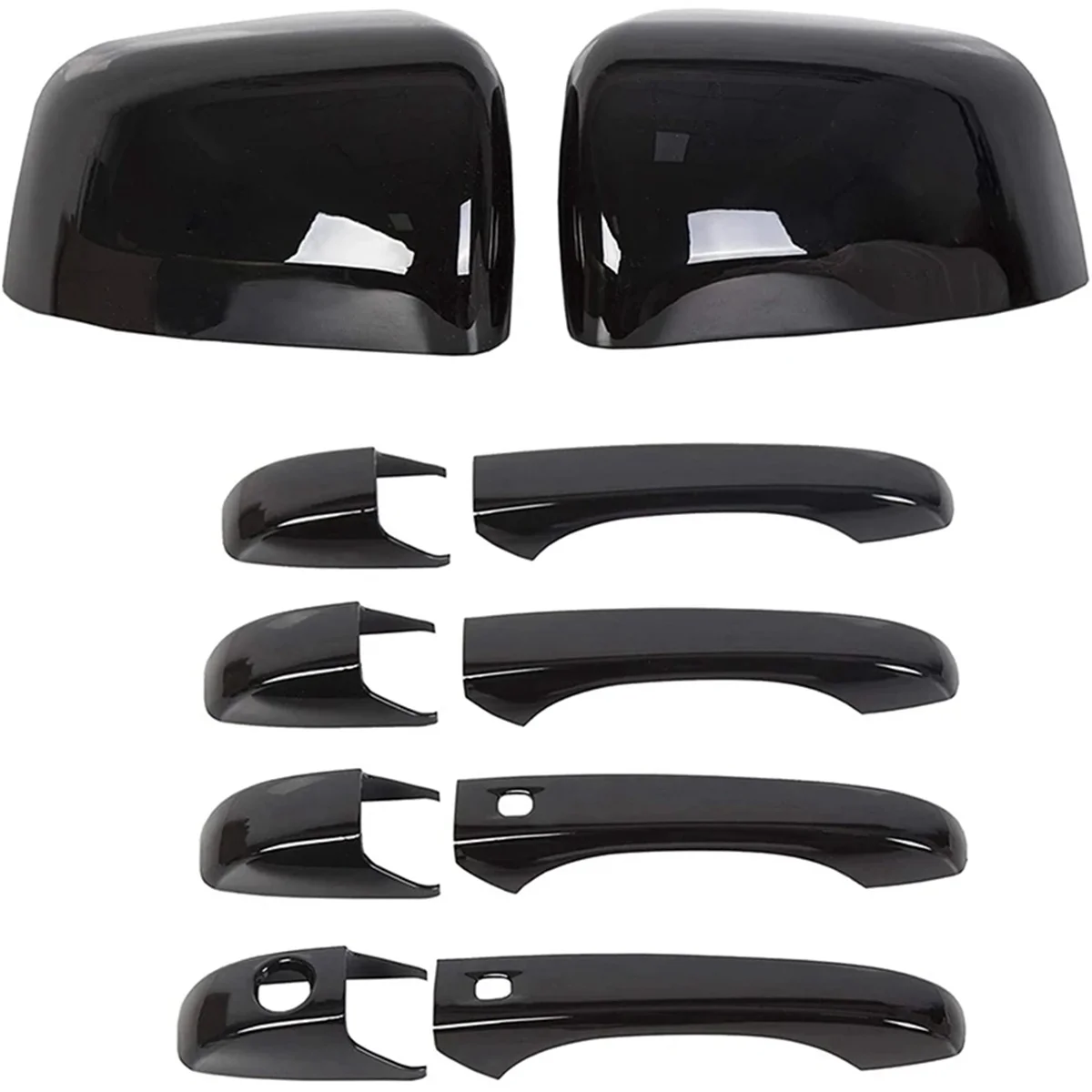 

Gloss Black Mirror Covers+Door Handle Covers for Jeep Grand Cherokee Dodge Durango 2011-2020 -A74F