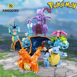 keeppley Pokemon building blocks puzzle assembly toys Kawaii birthday gift Charizard Gyarados Mewtwo Venusaur model