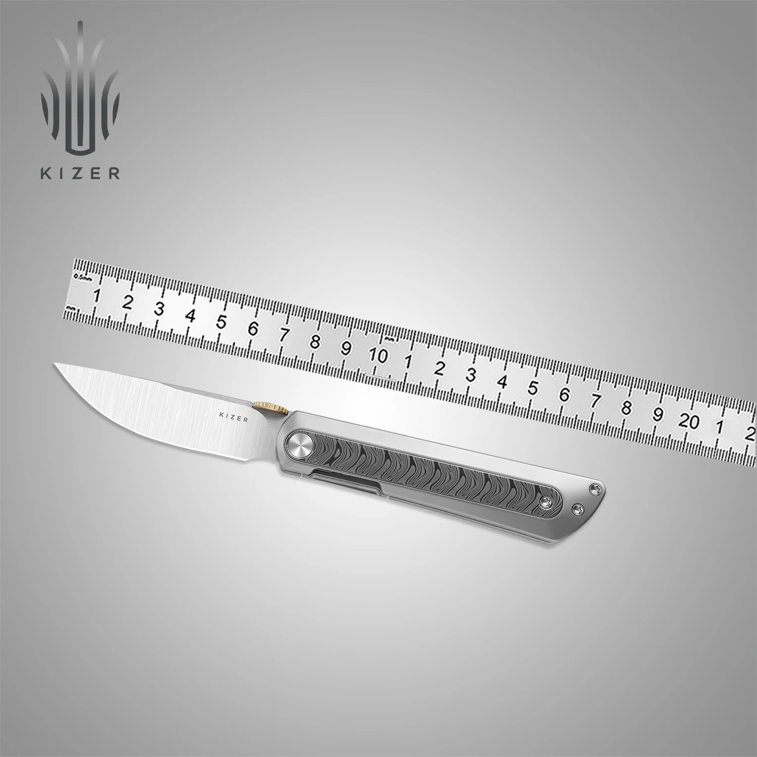 

Kizer Folding Pocket Knife Ki3733A1/A2/A3/A4 Quoll S45VN Steel Drop Point Blade Titanium Handle Lightweight Camping EDC Knives