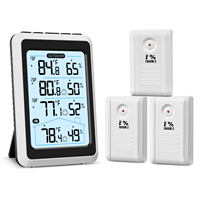 ORIA Indoor Thermometer Digital Hygrometer Wireless Temperature and Humidity Gauge Monitor with 3 Sensor for Home Office Bedroom