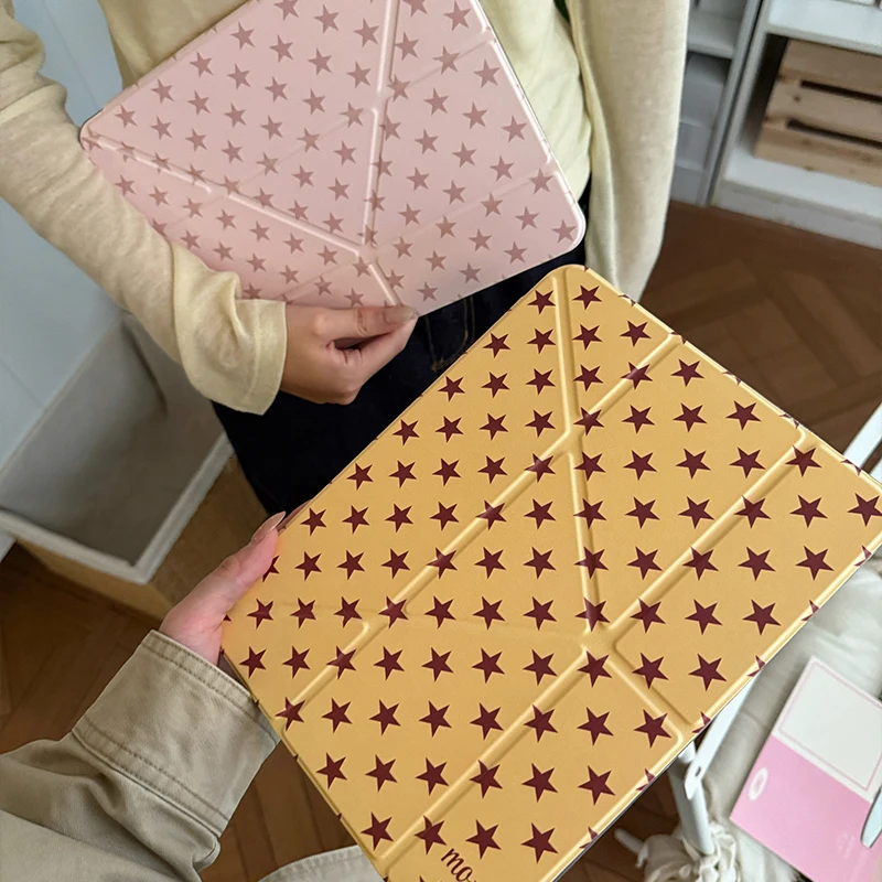 

Чехол Korean Ins Stars для iPad Pro 11 M2 M3 M4 M5 A16 2025, Air 4 5 6 7, 12.9/13/9.7/10.2/10.5/9.7 дюймов, 5-го, 6-го, 7-го, 8-го, 9-го, 10-го, 11-го поколений
