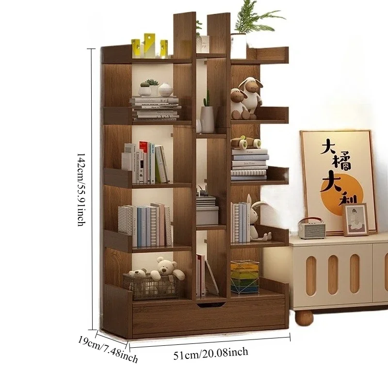 Living Room Bookshelf Solid Wood Cabinet Office Simple Of Modern Book Shelf Multi-Level Floor Standing Storage Rack Bookshelves image 5