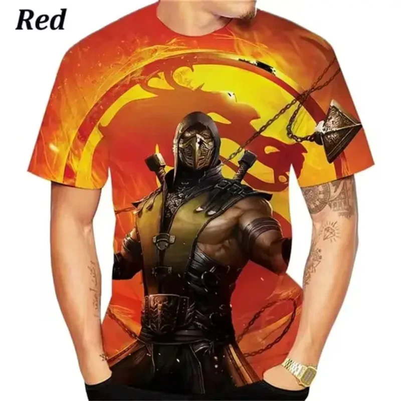 핫 게임 모탈 컴뱃 11 3D 프린트 남성 티셔츠 캐주얼 하라주쿠 유니섹스 반팔 여름 O넥 티셔츠 오버사이즈 스트릿웨어