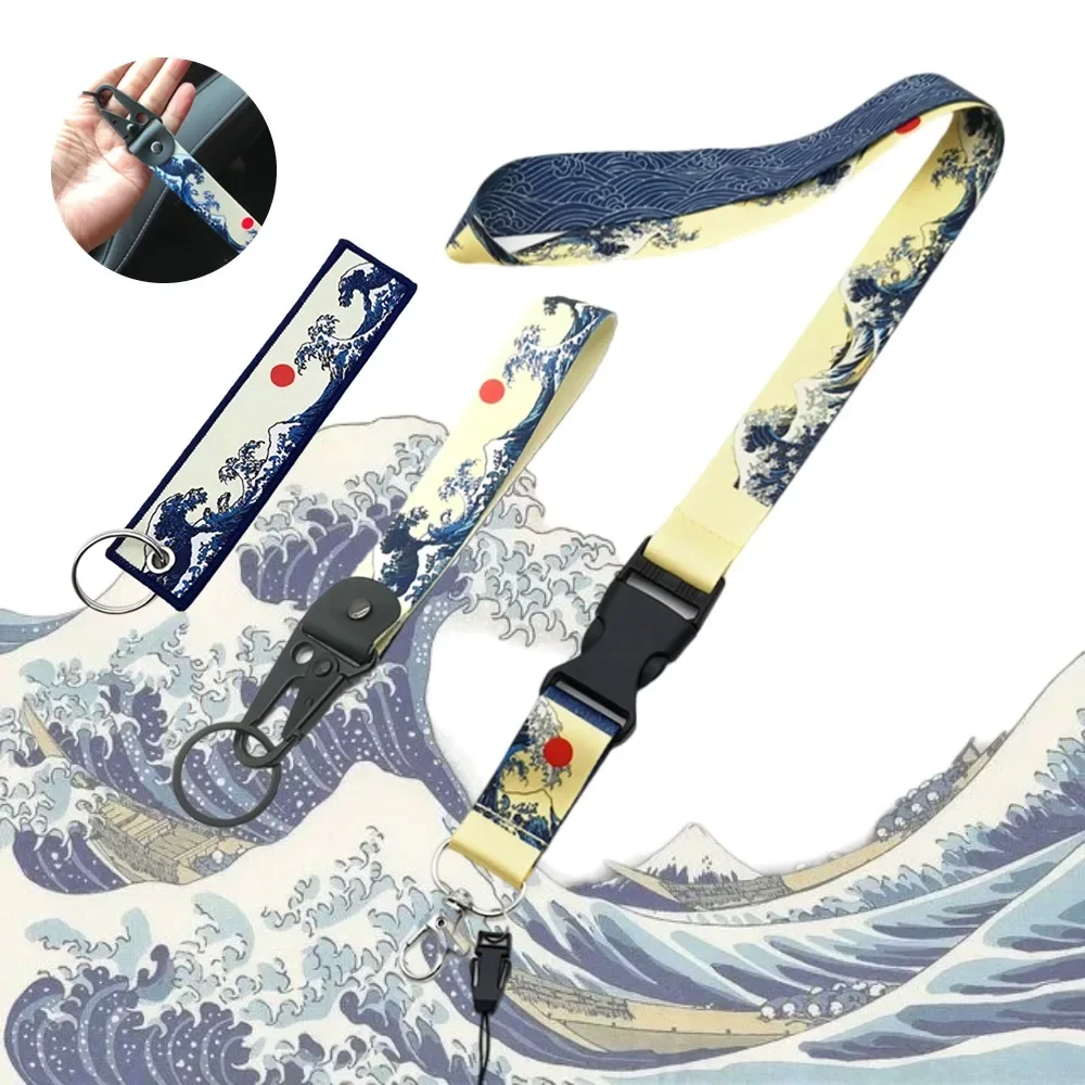 Hokkaido Waves Series brelok nylonowy brelok termotransferowy pasek na klucze smycz Jdm zmodyfikowany dla Honda Toyota Moto akcesoria samochodowe