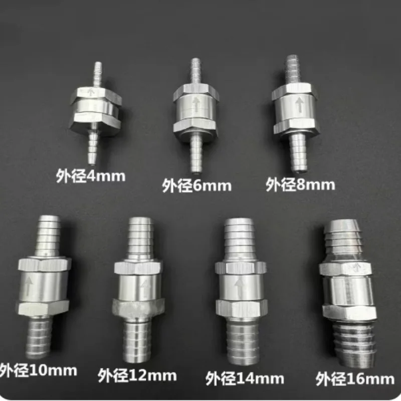 5pcs One Way 4/6/8/10/12/14/16mm Valves Aluminium Alloy Fuel Non Return Check Valve One Way Fit Carburettor