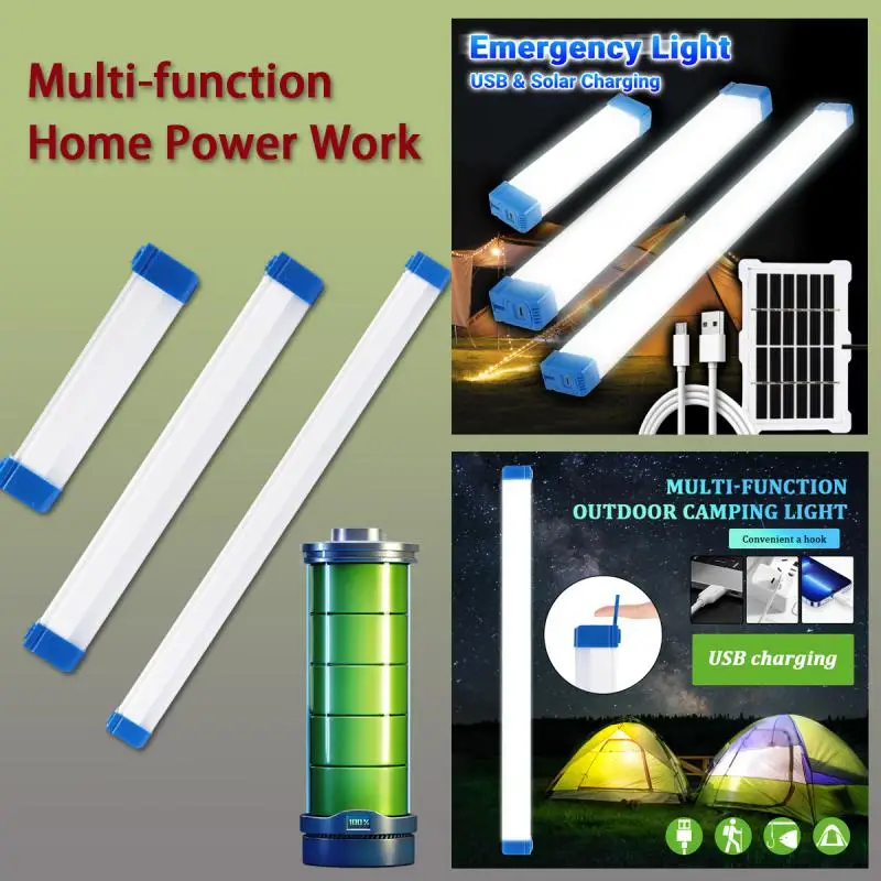 

Магнитные светодиодные аварийные огни, Многофункциональные бытовые лампы с функцией отключения питания, для работы в доме, аккумуляторные лампы для кемпинга, Длинная лента, 3 режима