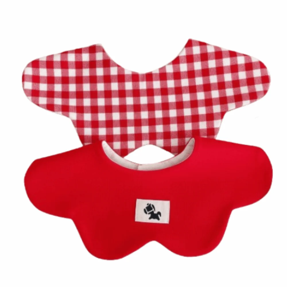 Easy To Wear Cartoon Baby Feeding Bib Two-sided Usable Cotton Baby Drool Bib Skin-friendly Washable Teething Bib Newborn Care