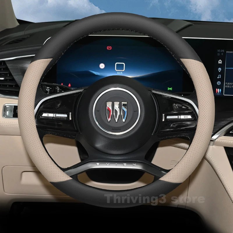 

Leather Car Steering Wheel Cover For Buick Envision Regal 2025 2014-2024 Auto Steering Wheel Buick Encore Accessories 2025