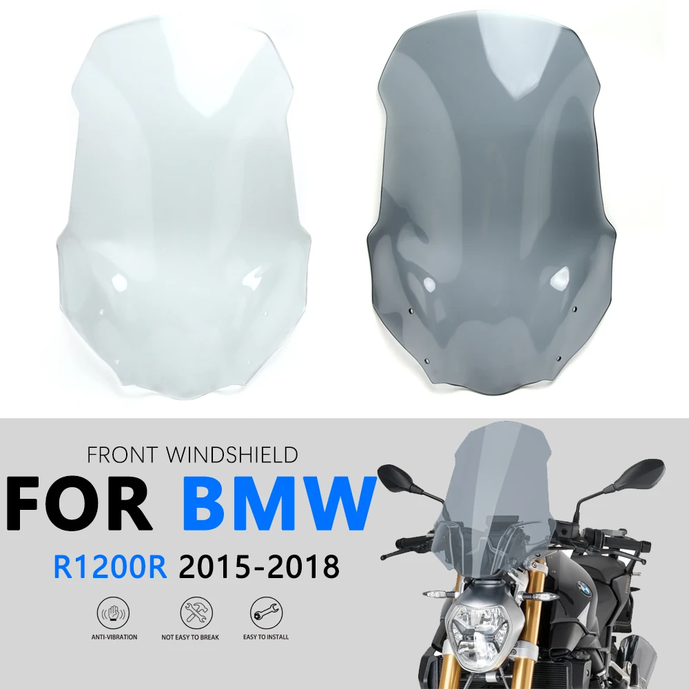 Motorcycle NEW Windshield Windscreen Windproof Screen Front Glass Viser Visor Deflectors For BMW R1200R R1200 1200 R 2015-2018