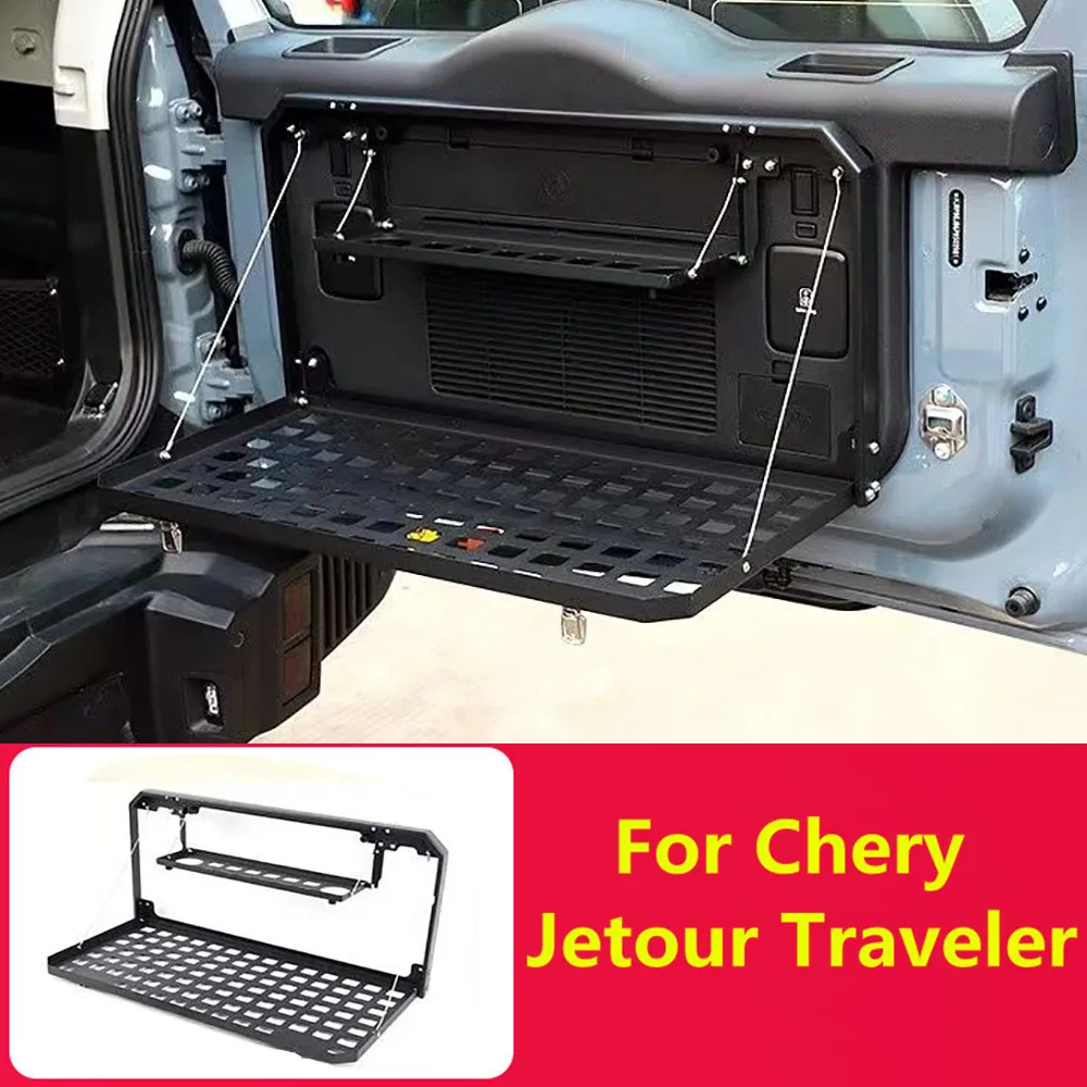 Fit For Chery Jetour Traveller T2 Tailgate Storage Rack Foldable Interior Trim Trunk Storage Rack Table Board Extension Rack