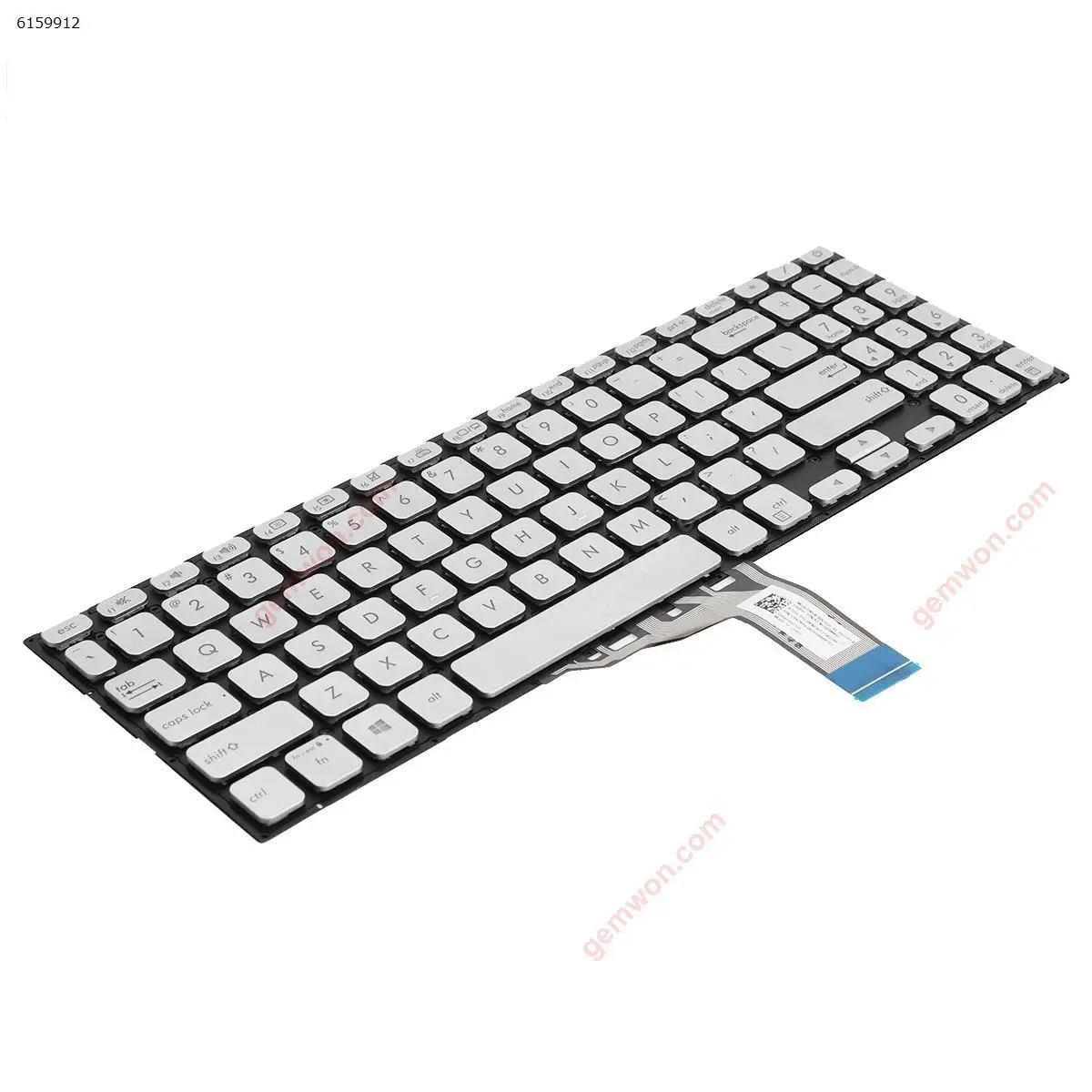 US Laptop Keyboard for ASUS Vivobook X512 X512FA X512DA X512UA X512UB Silver with Backlit