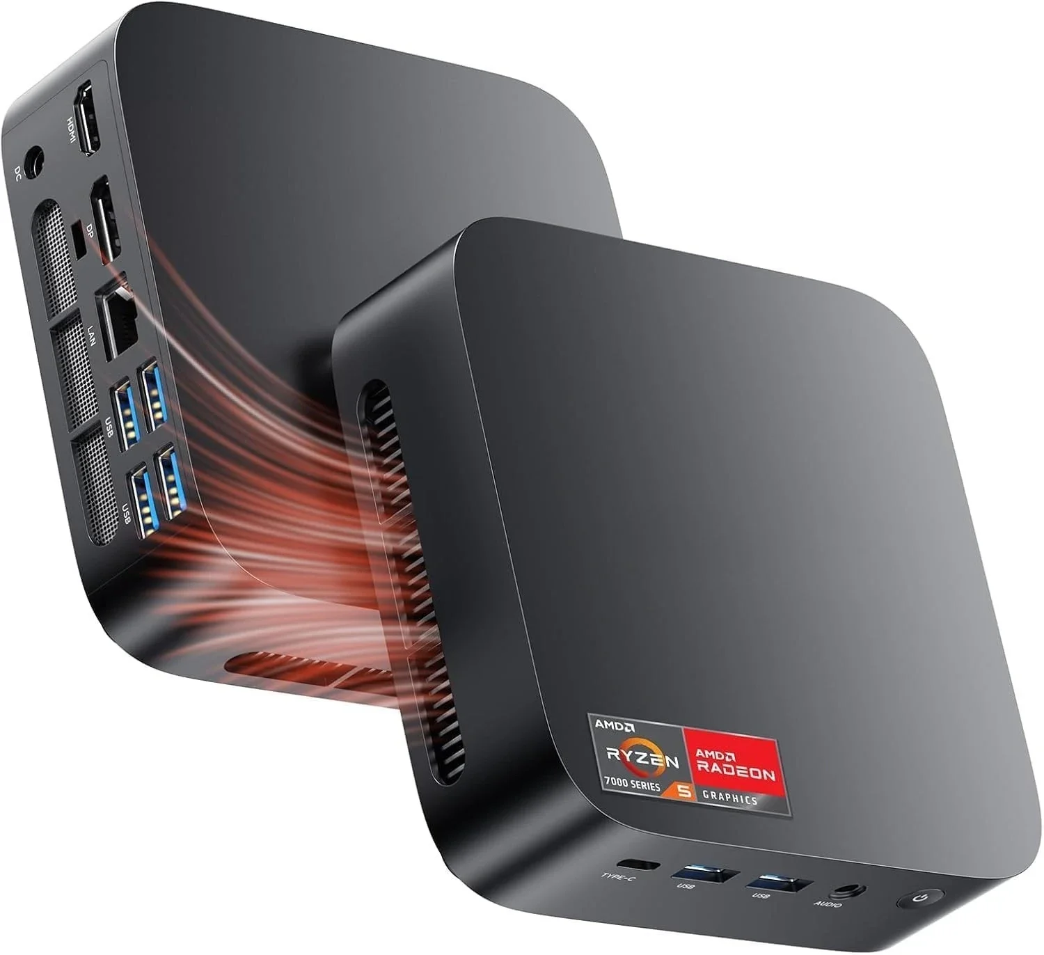 

Mini PC Gaming, Ryzen 7430U (Equivalent to 5850U, 6C/12T, Up to 4.3Ghz), 16GB DDR4 512GB SSD Mini Computers Micro WiFi6 BT5.2