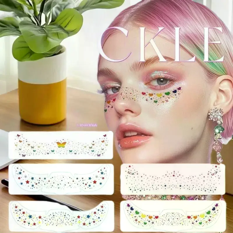 

Временные татуировки-наклейки, разноцветные веснушки, горячее тиснение, патчи для макияжа, макияж для лица, 6 листов