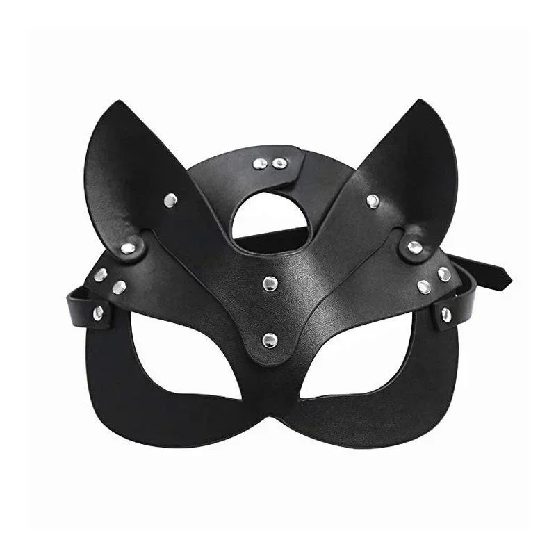 

Rabbit cat face leather mask Party Princess party ball mask Half-face Cat girl mask Fox mask