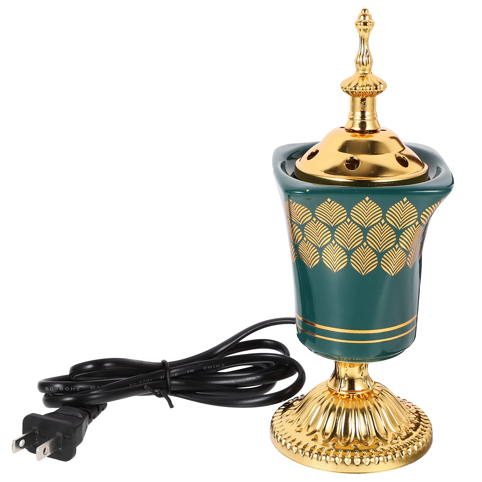 Incense Burner Electric Censer Green Ornaments Plug Retro Votive Candles Scented Holder Metal Charcoal