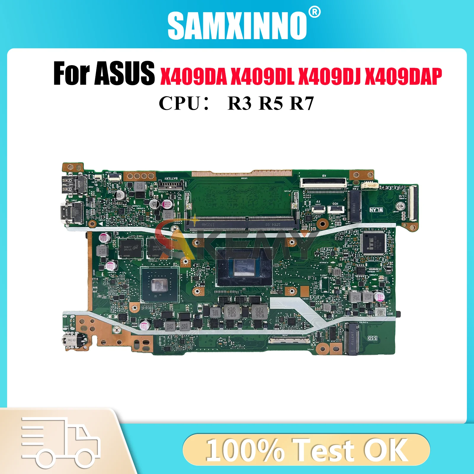 

X409DL Laptop Motherboard For ASUS X409DAP FL8700DA Y4200D M509D X409DJ D509D M409D X409D D409D X409DL Mainboard W/ R3 R5 R7 CPU