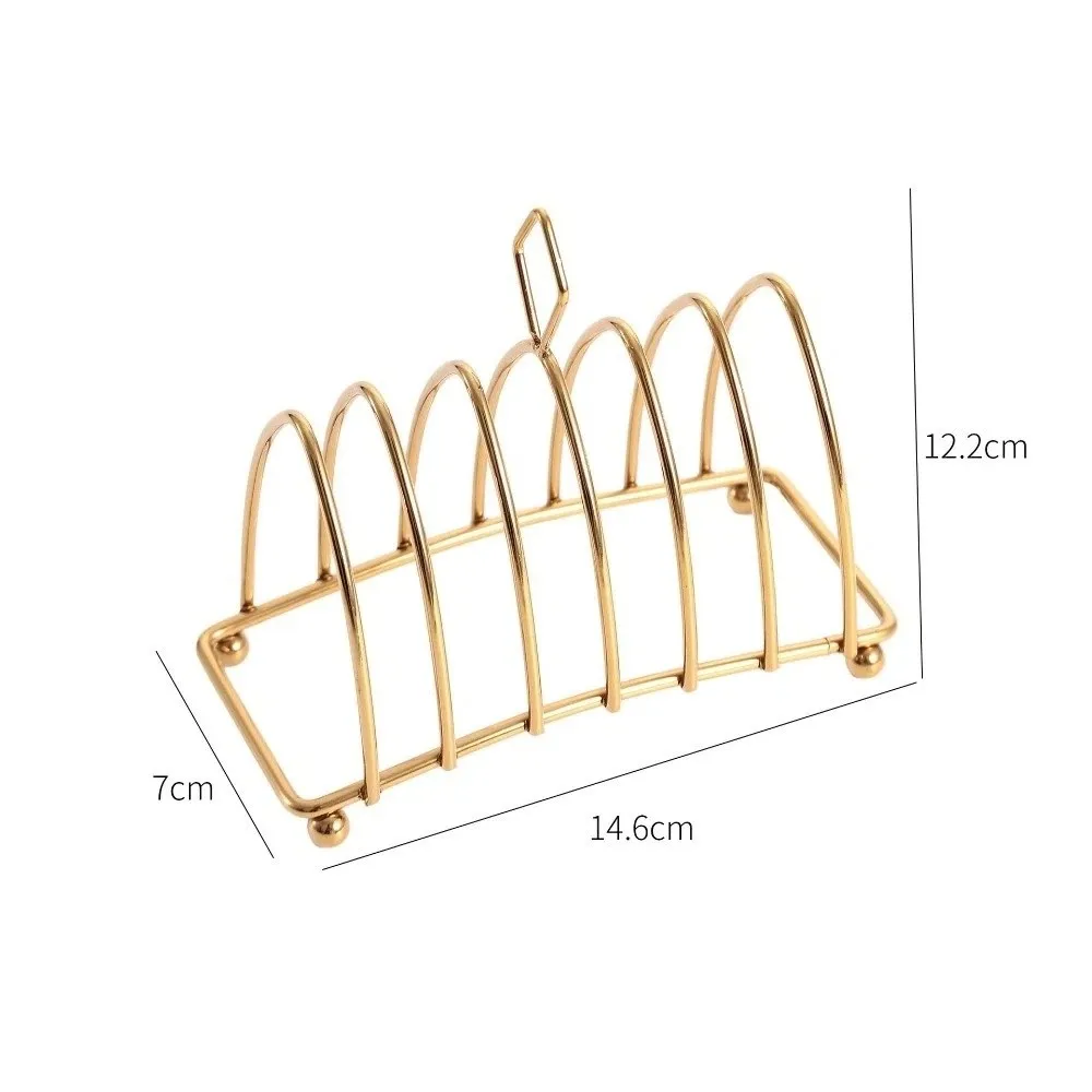 Stainless Steel Toast Bread Rack Multi-functional 6-Slices Display Bread Holder Stable Food Display Bread Cooling Rack