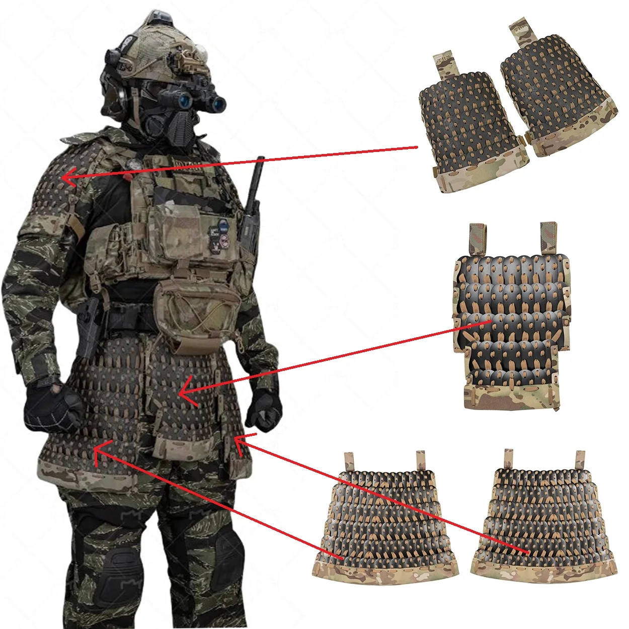 Tactical Shoulder Armor Bag Armor Stainless Steel Metal Protection Airsoft Paintball Protective Gear