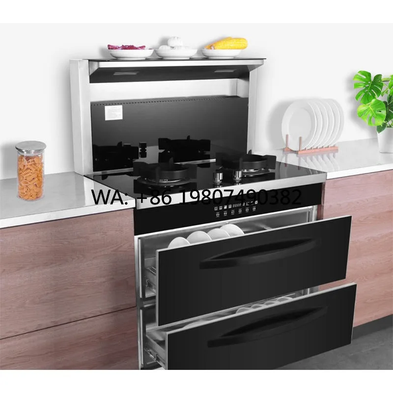 Multifunctional  Integrated Stove, Lower Exhaust Range Hood, Gas Stove with Steam Function, Modern Kitchen Appliance