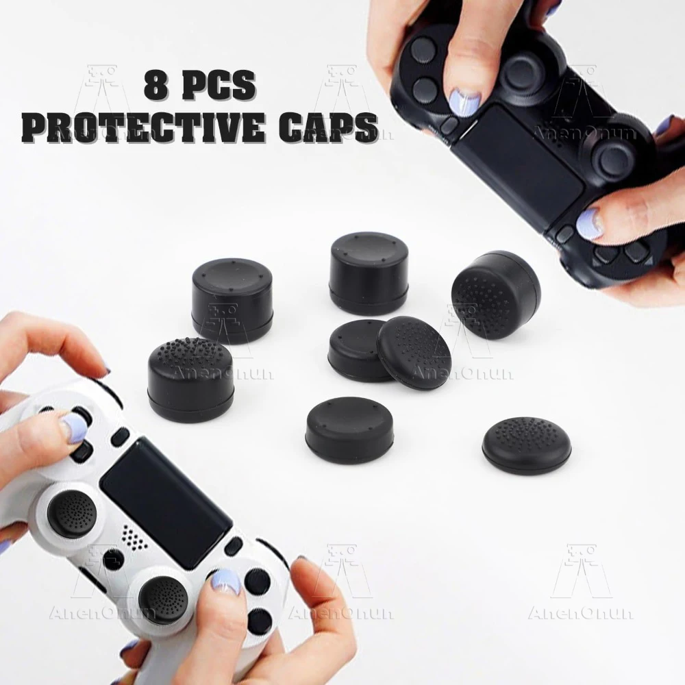 8PCS Daumen Grip Caps Controller Joystick Kappe Hohe qualität Silikon Thumb-Stick Abdeckung Zubehör für PS5, PS4, PS3, Xbox, Schalter Pro – Detail 4