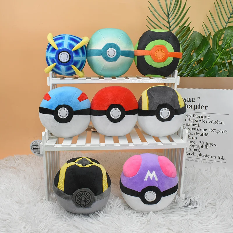 

Pokeball Pokemon Master Ball Soft Plush Toys Cute Anime Great Ultra Dusk Ball Stuffed Animals Peluche Dolls Birthday Gifts