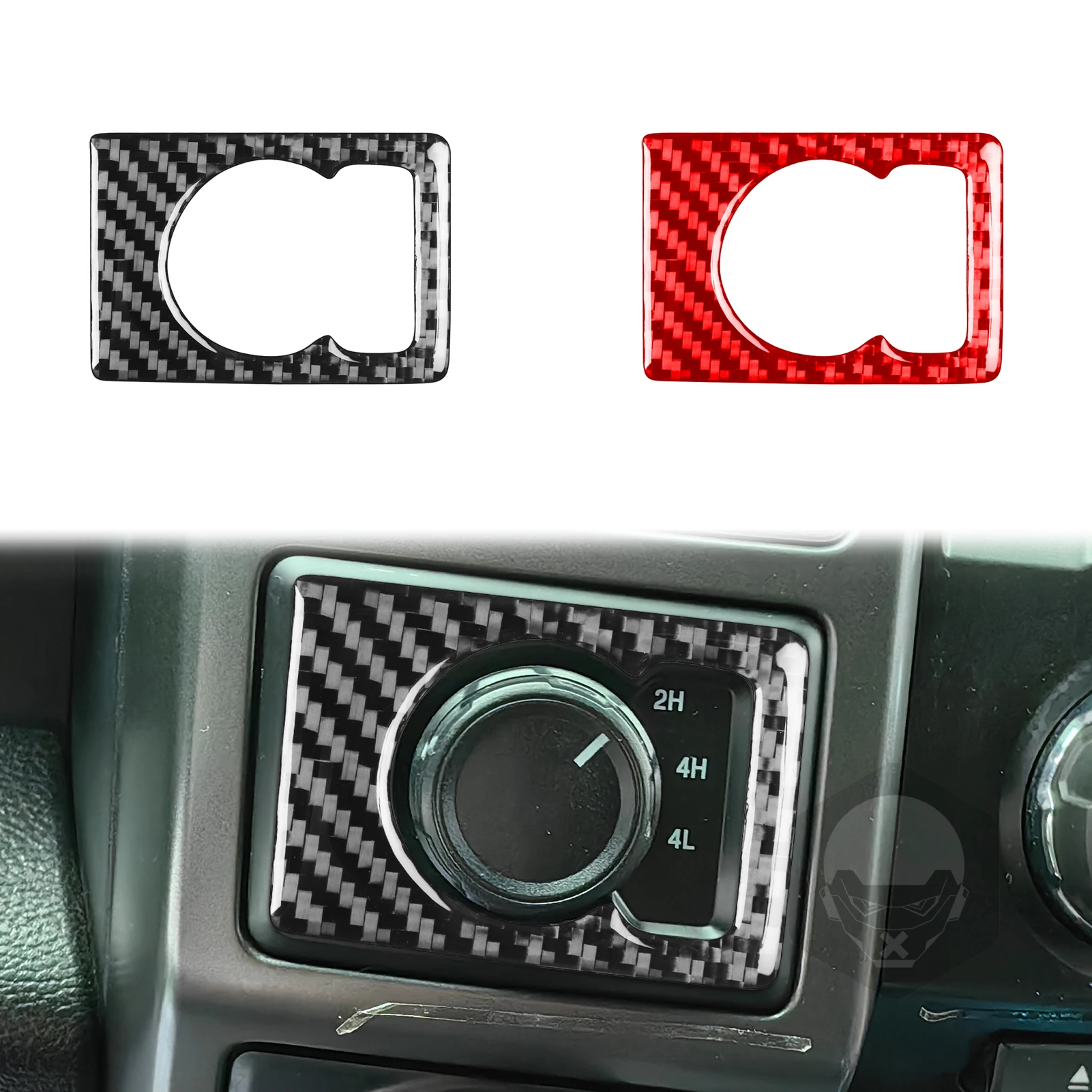 For Ford F-150 Raptor 2015-2020 Car Interior Trim Accessories Real Soft Carbon Fiber Stickers Four-wheel drive control panel