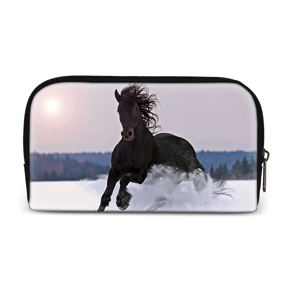 Horse Long Style Wallets Portable Money Coin Purse Women Men Clutch Bag Credit Card Money Bags Storage Bag Headphone Bag