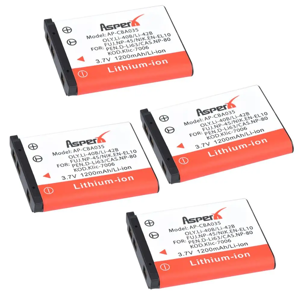 AsperX Li-42B Li-40B Li40B Li42B Li-ion Battery Camara Bateria for Fuji np 45 Olympus fe190 Fujifilm np-45