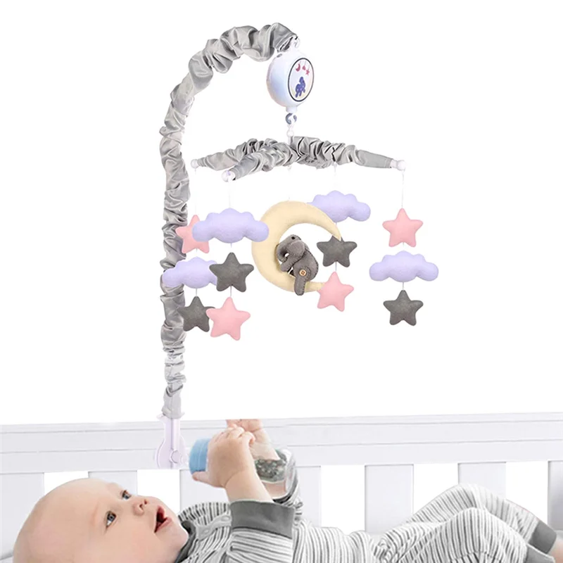 A19Q-Baby Mobile For Crib Crib Mobile For Boys Girls 12 Lullabies Digital Musical Box Baby Mobile Rattles Nursery Decor