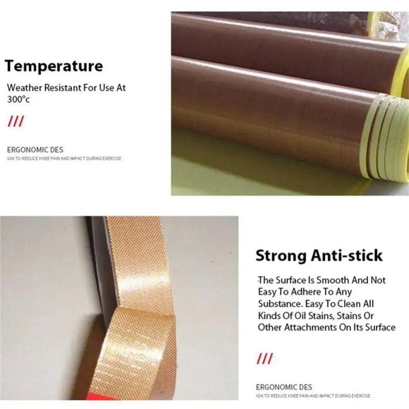 Nastro resistente alle alte temperature 300 gradi Panno PTFE Nastro sigillante adesivo per isolamento termico Panno 0,13/0,18 mm Lunghezza 10 m