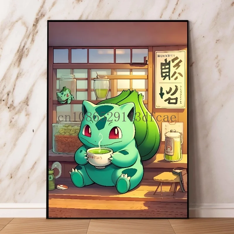 Japanese Classic Anime Pokemon Poster Decor Pikachu Bulbasaur Wall Art Canvas Painting Modern Dining Room Room Decorate Pictur