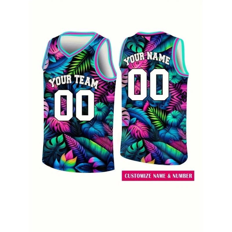 3D Print Colorful Abstract Tank Tops For Men Customized Name Pattern Tees Summer Loose Sports Street Round Neck Vest Casual Tops
