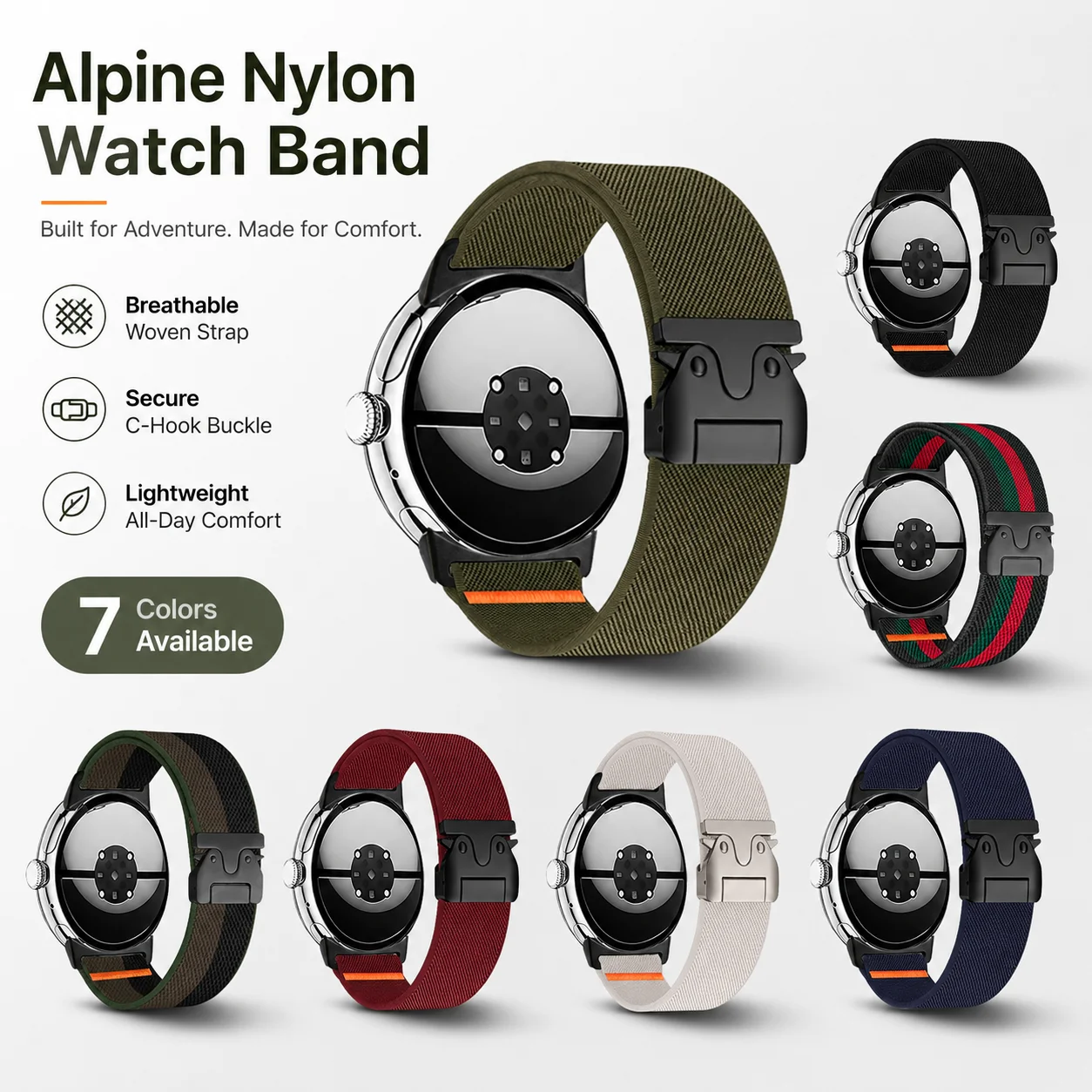 2pcs Parachute Belt For Google Pixel Watch4 3 2 1 Strap 41mm Accessories Sport Nylon Elastic Bracelet  Pixel Watch 3 4 45mm Band