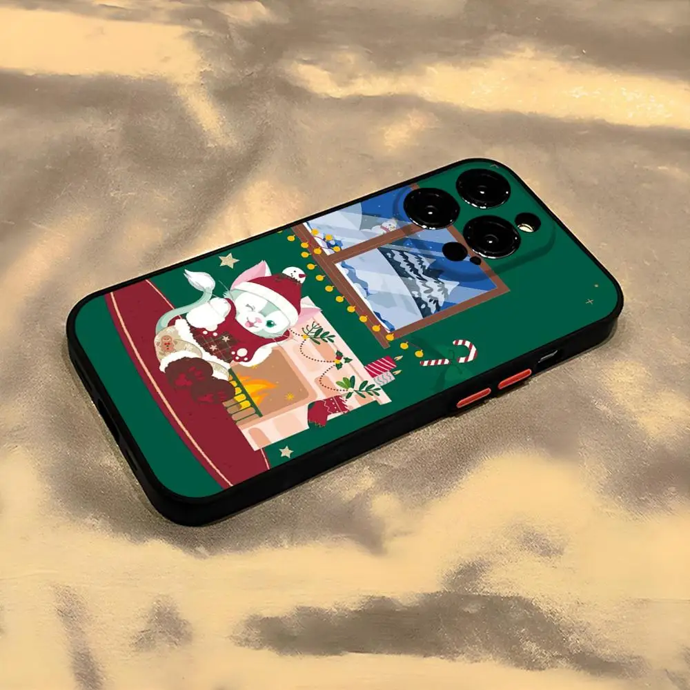Disney Christmas Phone Case for iPhone 13 14 16 15ProMax 11 12 Pro Max Mini Plus SE2020 XSMax Matte Black Cover