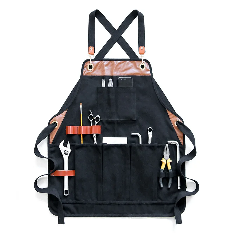 Unisex Multi-functional Outdoor Originality Apron with Pockets Hairdresser Woodworking Repair Machinist Tools Storage Overalls