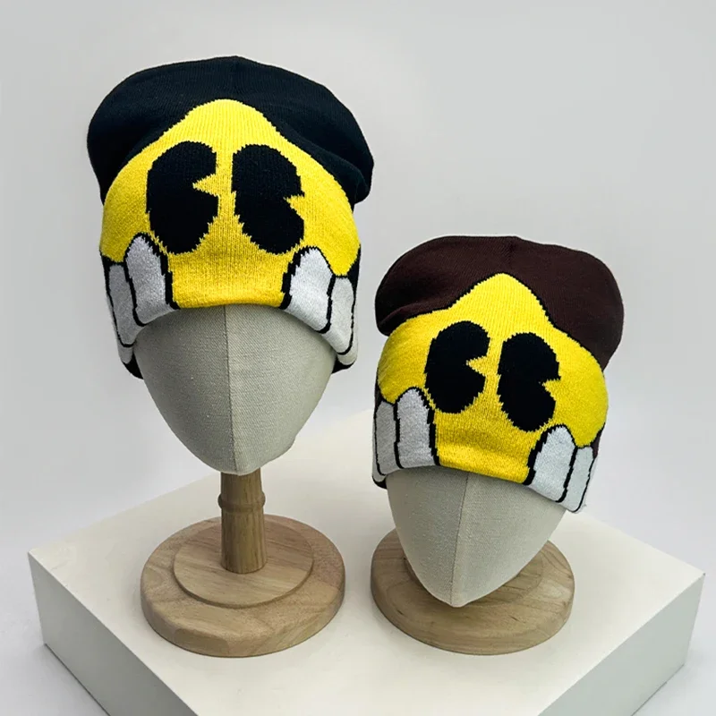 Cartoon Five-pointed Star Knitted Hats Hip Hop Warm Autumn and Winter New Versatile Beanies Personal Fashion Color Block Street