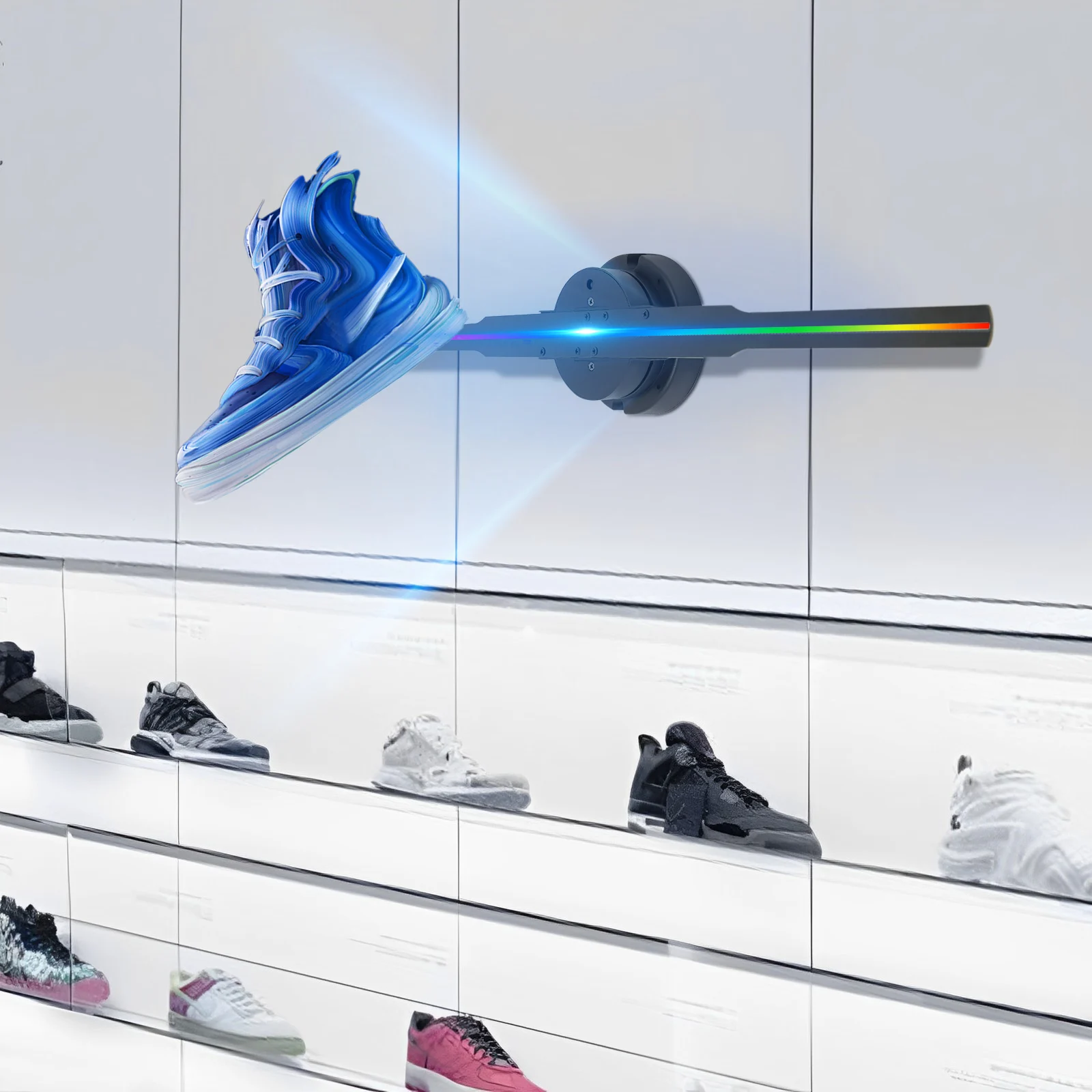 

3D Hologram Fan 16.3in Advertising Display Light Remote Control App Wi-Fi Hologram Projector for Store Bar Party