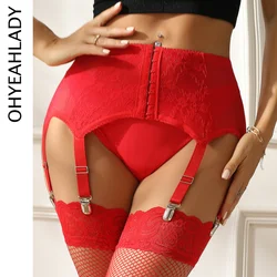 Ohyeah lady sexy Strumpfband gürtel mit hoher Taille Spitzen höschen plus Größe 6 Gummibänder Unterwäsche Hosenträger Dessous-Sets mit Strümpfen