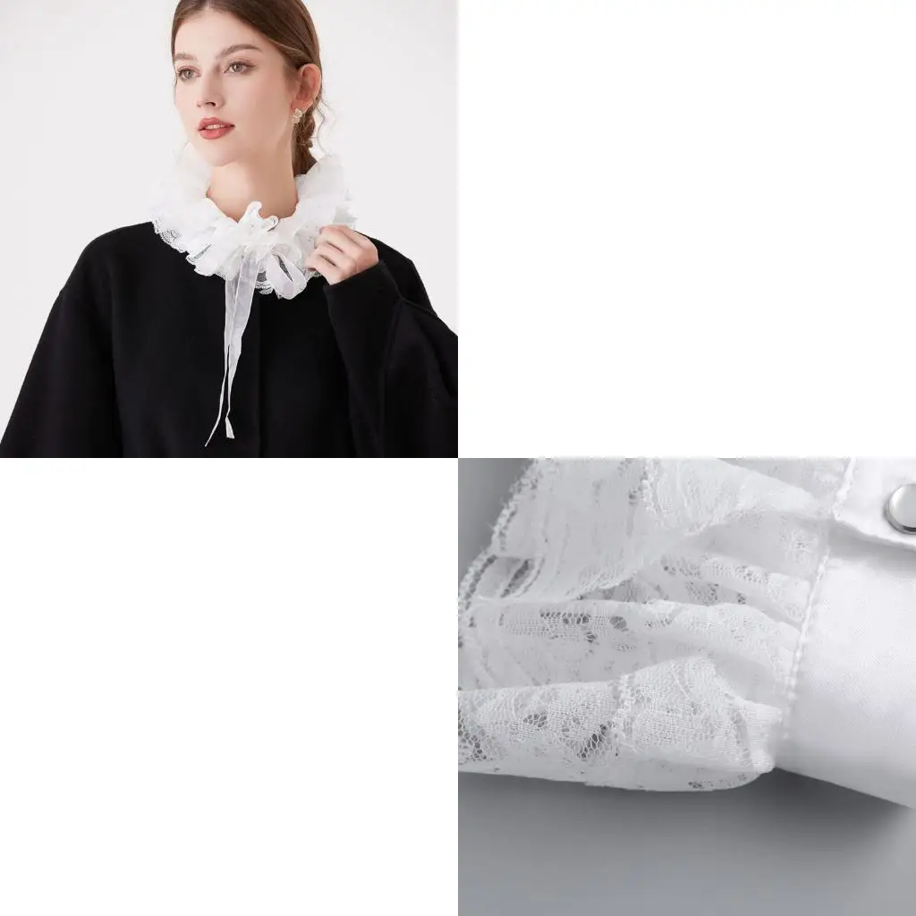 

Набор аксессуаров для кружевного костюма в викторианском стиле со съемным воротником и манжетами для женщин