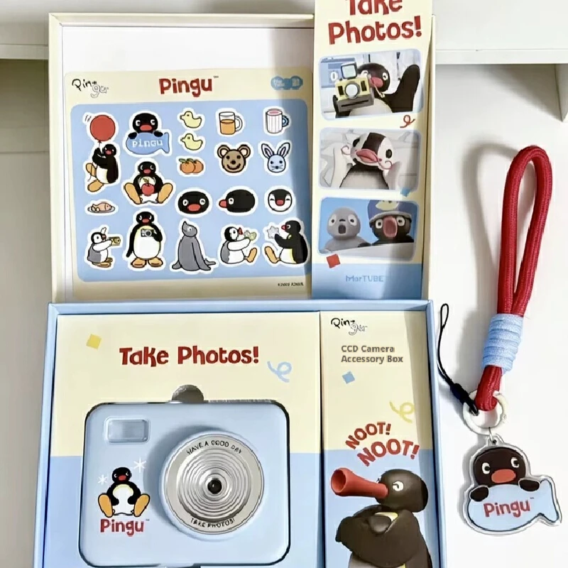 

Martube Pingu Series Ccd Flip Camera Toys Gift Box 68mp 2.8 Hd Screen Photo Video Led Camera Toy For Girls Anime Peripheral Gift