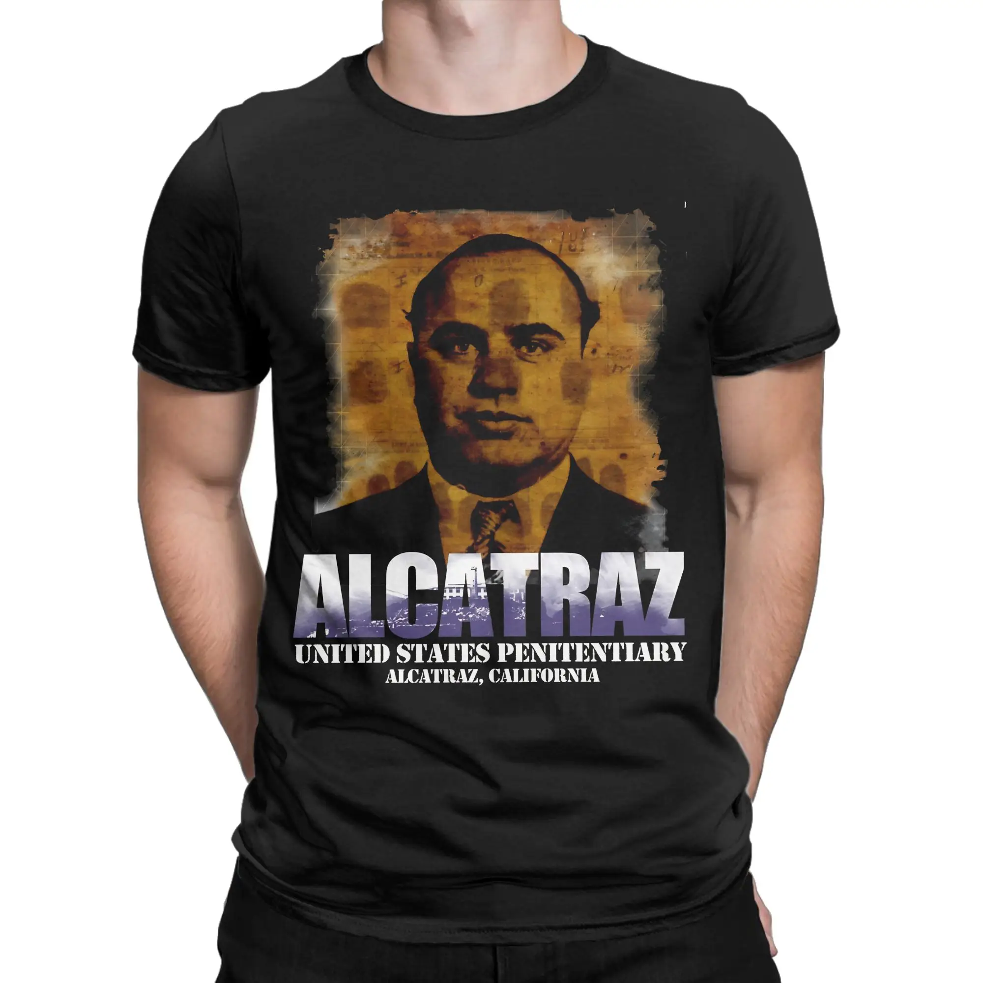 Men's Al Capone and Alcatraz T Shirt  100% Cotton Clothes Creative Short Sleeve O Neck Tees Summer T-Shirt